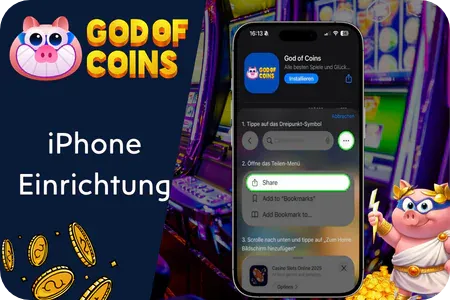 God of Coins Casino iPhone Einrichtung